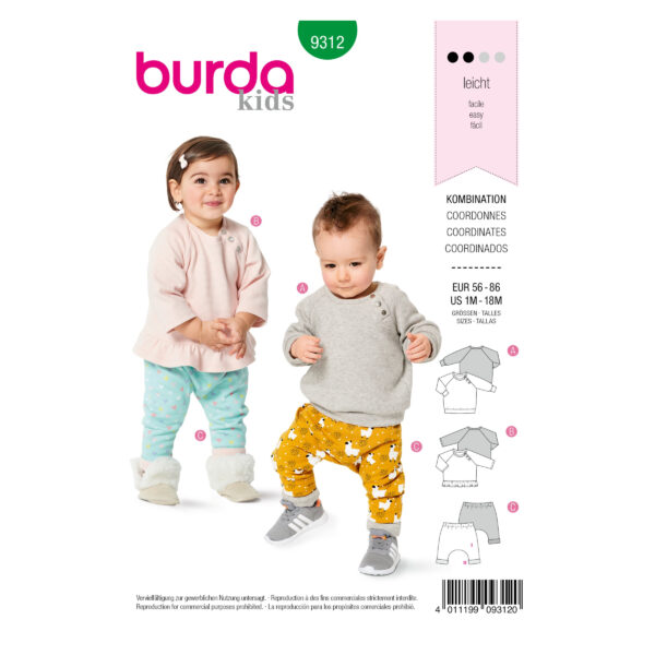 Burda Kids Schnittmuster - Kombination - Shirt & Hose - Nr.9312