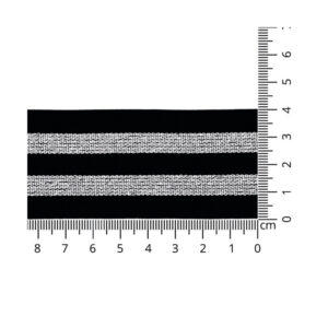 1 Meter Elastikband - Gummiband - Zierband - 40 mm - schwarz/silber