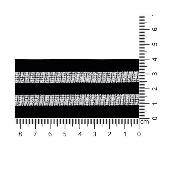 1 Meter Elastikband - Gummiband - Zierband - 40 mm - schwarz/silber