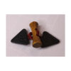 1 Set Knebelverschluß - Holzknopf mit Lederimitat - für Kinderkleidung -Schwarz/ Bordeaux – Bild 2