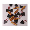 1 Set Knebelverschluß - Holzknopf mit Lederimitat - für Kinderkleidung -Schwarz/ Bordeaux
