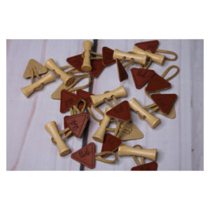 1 Set Knebelverschluß- Knebelknopf- Holzknopf mit Lederimitat - für Kinderkleidung - Braun/ Beige