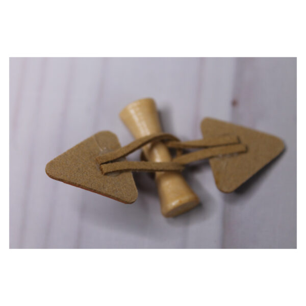 1 Set Knebelverschluß- Knebelknopf- Holzknopf mit Lederimitat - für Kinderkleidung - Braun/ Beige – Bild 5