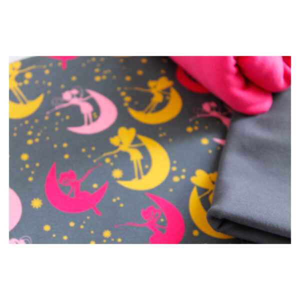 Stoffpaket, Jersey - mit Bündchen - Sterntaler - Grau, Pink - SP -Maxi 30 – Bild 3