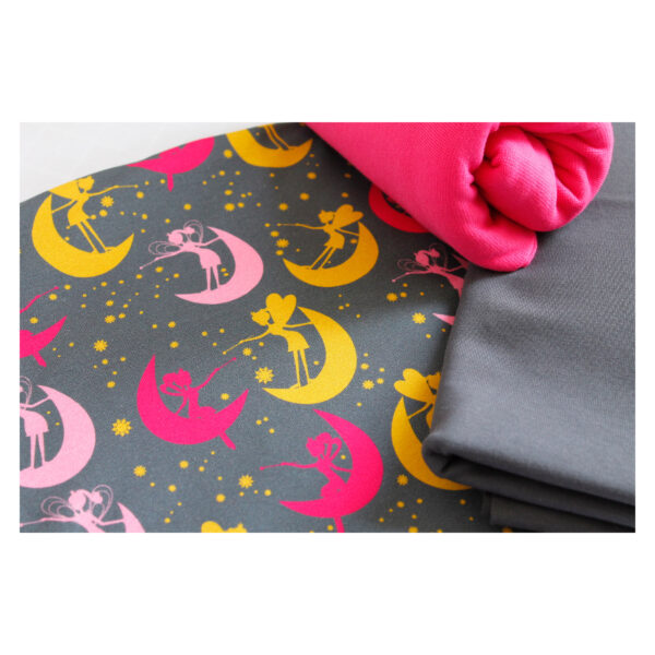 Stoffpaket, Jersey - mit Bündchen - Sterntaler - Grau, Pink - SP -Maxi 30 – Bild 2