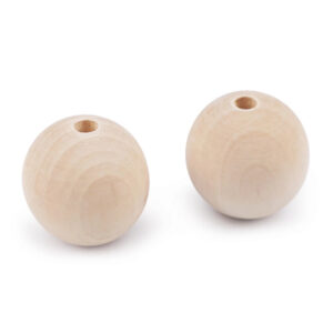 2 große Holzkugeln Deko Kugeln Makramee Dekoperlen - Ø 45 mm - natur unlackiert