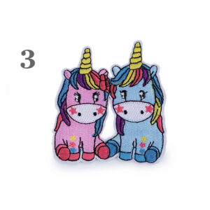 Aufbügler - Aufnäher - Verzierung Applikation - Einhorn - versch. Varianten - rosa/blau