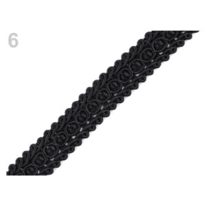 1m  Posamenten  Borte - versch. Farben - 16 mm - schwarz