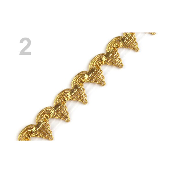 Leonische Borte - Schmuckband Basteln Verzieren Nähen - 15-18 mm - gold, silber – Bild 3