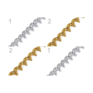 Leonische Borte - Schmuckband Basteln Verzieren Nähen - 15-18 mm - gold, silber