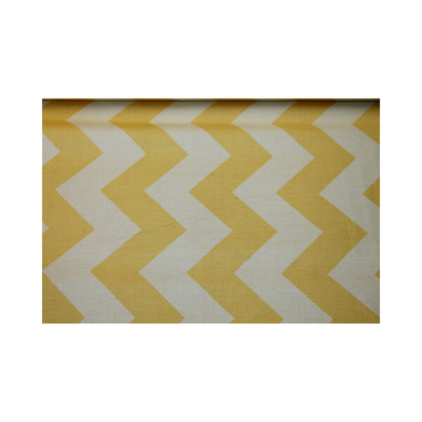 Reststück Baumwollstoff - 150 x112 cm - Patchworkstoff - Streifen - zickzack - gelb – Bild 3