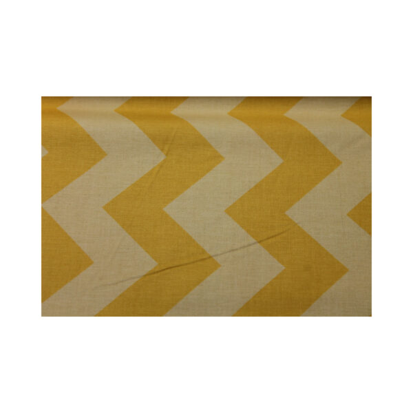 Reststück Baumwollstoff - 150 x112 cm - Patchworkstoff - Streifen - zickzack - gelb – Bild 2