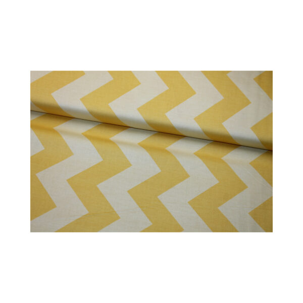 Reststück Baumwollstoff - 150 x112 cm - Patchworkstoff - Streifen - zickzack - gelb
