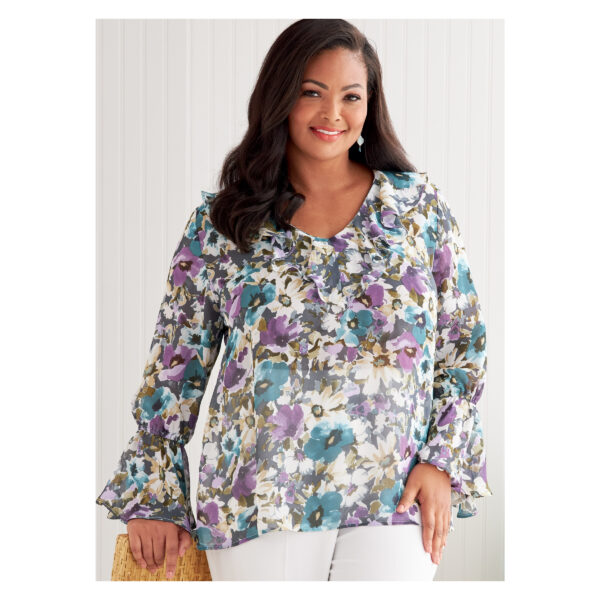 Butterick Schnittmuster - B6814 - schlichte Bluse mit Volant – Bild 4