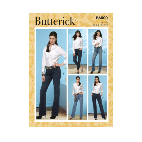 Butterick Schnittmuster - B6800 - Hosenvariationen, Damenhosen, Jeans
