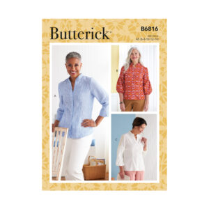 Butterick Schnittmuster - B6816 -  sportliche Bluse mit Stehkragen