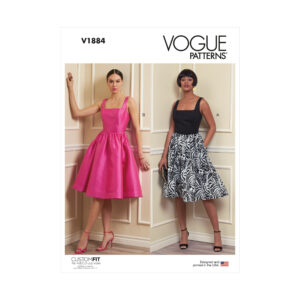 Vogue Schnittmuster V1884 - Kleid, Sommerkleid mit weitem Rock