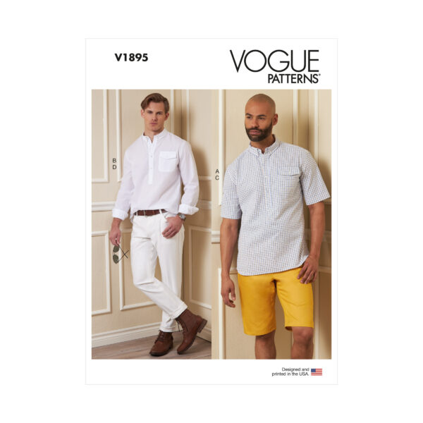 Vogue Schnittmuster V1895 - Herrenhemd und Hose