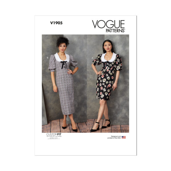 Vogue Schnittmuster - Vintage - V1905 - Etuikleid mit großem Bubikragen
