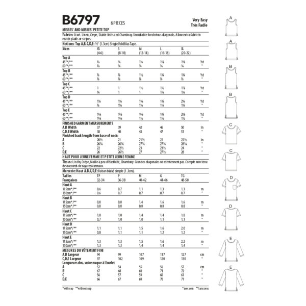 Butterick Schnittmuster - B6797 - Bluse, Damenshirt – Bild 8