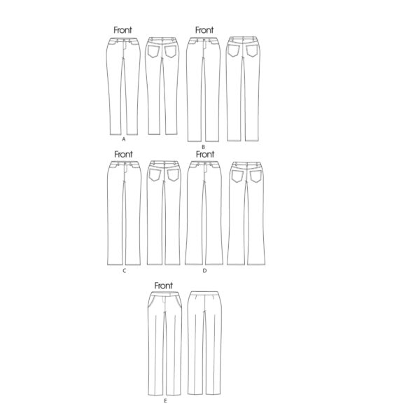 Butterick Schnittmuster - B6800 - Hosenvariationen, Damenhosen, Jeans – Bild 8