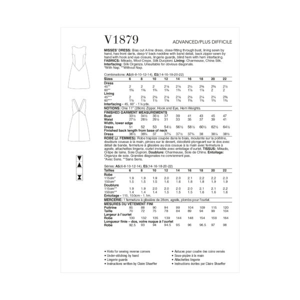 Vogue Schnittmuster V1879 - Kleid, Sommerkleid, Etuikleid – Bild 5