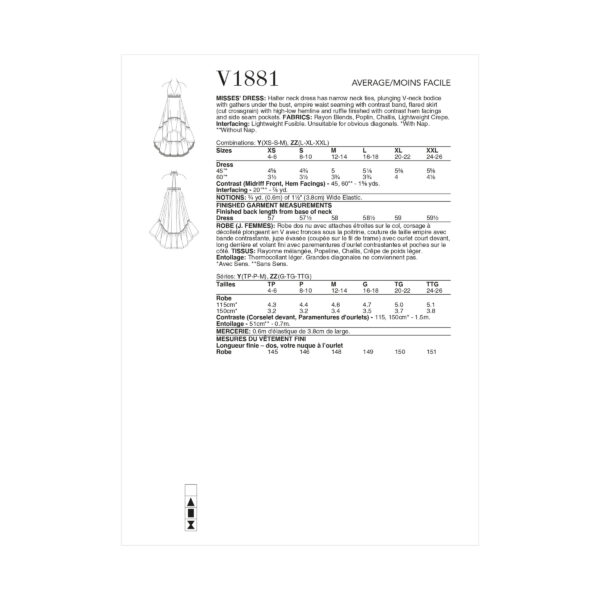 Vogue Schnittmuster V1881 - Kleid, Sommerkleid – Bild 4