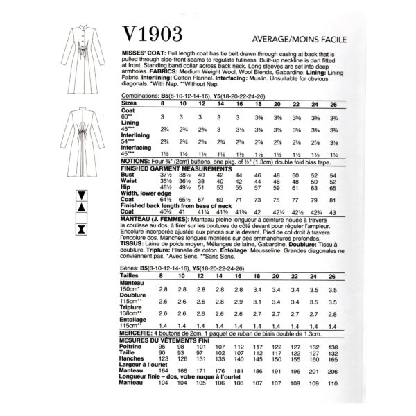 Vogue Schnittmuster - Vintage - V1903 - Mantelkleid im Stil der 40er Jahre – Bild 5