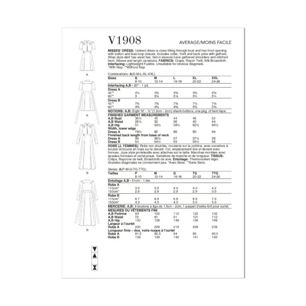 Vogue Schnittmuster V1908 - Kleid mit Sattel und Hemdkragen – Bild 6