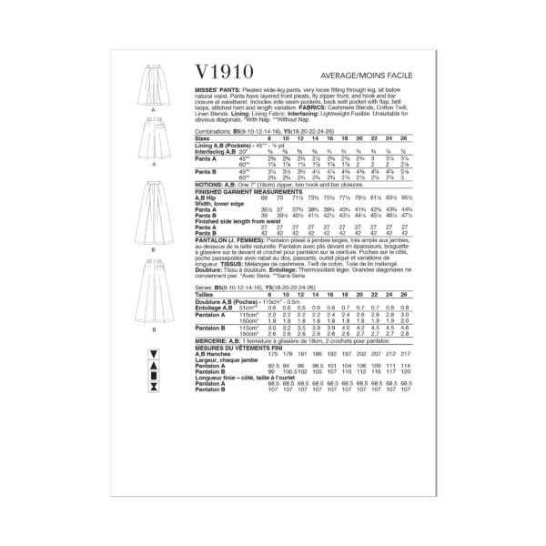 Vogue Schnittmuster - V1910 - Hosenrock, Damenhose – Bild 6