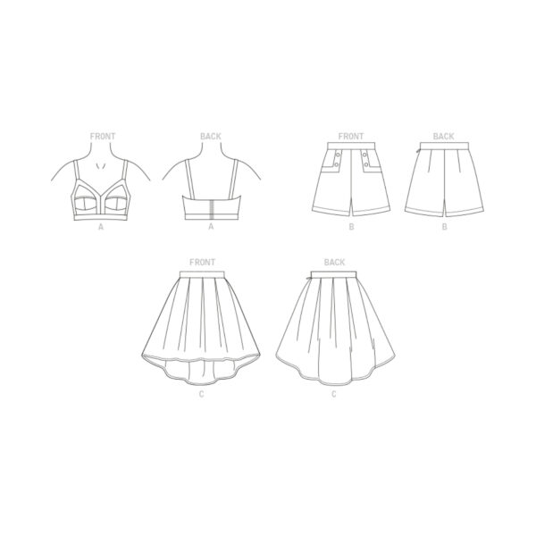 Vogue Schnittmuster V1893 - Top mit Hose oder Rock – Bild 9