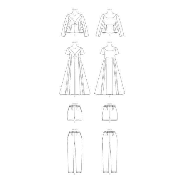 Vogue Schnittmuster V1901 - Bluse, Kleid und Hose – Bild 7