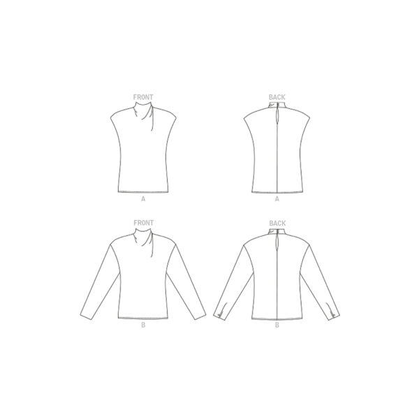 Vogue Schnittmuster - Vintage - V1902 - Shirt oder Pullover mit angeschnittenem Kragen – Bild 6