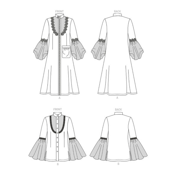 Vogue Schnittmuster V1904 - Bluse mit Trompetenärmel – Bild 8