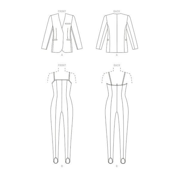 Vogue Schnittmuster - V1913 - Catsuit und Blazer – Bild 9