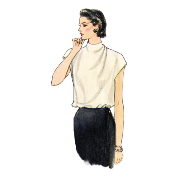 Vogue Schnittmuster - Vintage - V1902 - Shirt oder Pullover mit angeschnittenem Kragen – Bild 3