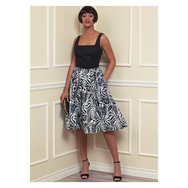Vogue Schnittmuster V1884 - Kleid, Sommerkleid mit weitem Rock – Bild 4
