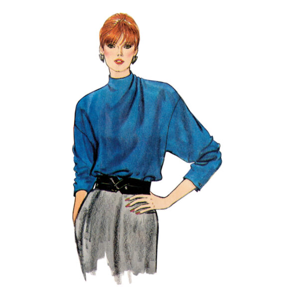 Vogue Schnittmuster - Vintage - V1902 - Shirt oder Pullover mit angeschnittenem Kragen – Bild 4