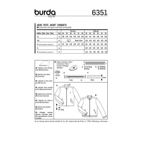 Burda Style Schnittmuster - Jacke - Herrenblouson - Nr. 6351 – Bild 4