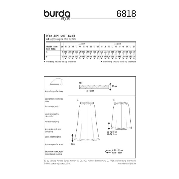 Burda Style Schnittmuster - Rock - Midi und Mini - Nr. 6818 – Bild 4