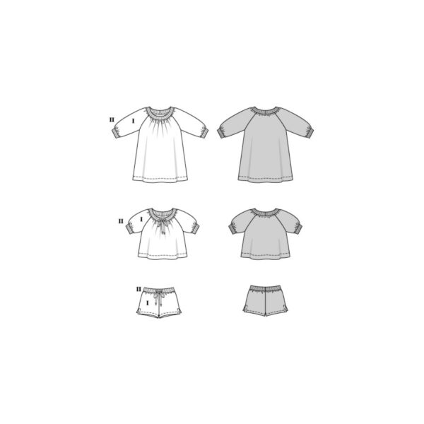 Burda Kids Schnittmuster Nr. 9242 - Kombination - Kleid, Shirt und Short – Bild 8
