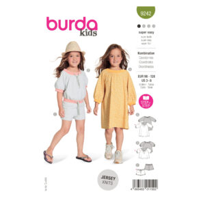 Burda Kids Schnittmuster Nr. 9242 - Kombination - Kleid, Shirt und Short