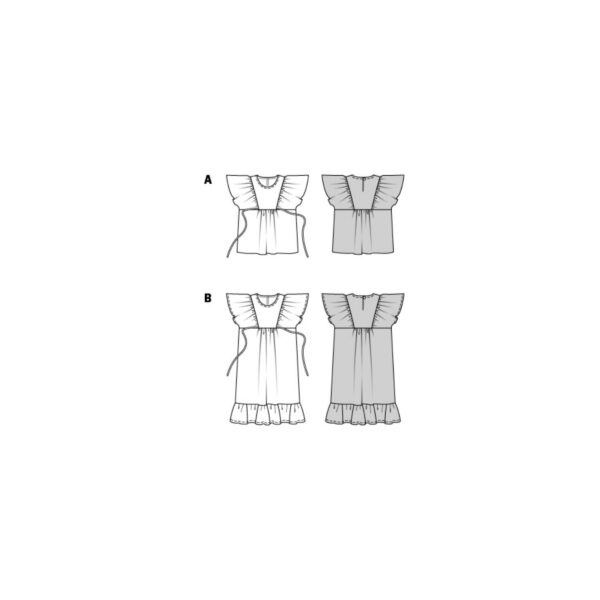 Burda Kids Schnittmuster Nr. 9244 - Bluse und Kleid mit Rüschenärmel – Bild 9