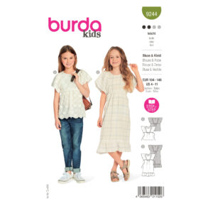 Burda Kids Schnittmuster Nr. 9244 - Bluse und Kleid mit Rüschenärmel