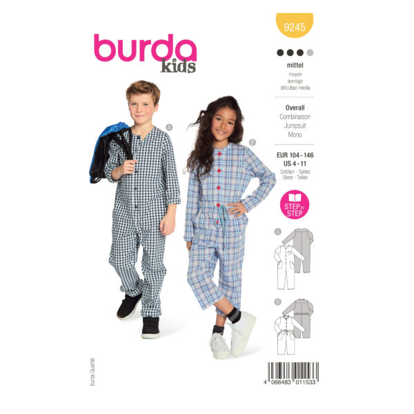 Burda Kids Schnittmuster Nr. 9245 - Overall - Jumpsuite