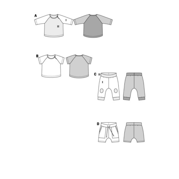 Burda Kids Schnittmuster Nr. 9246 - Babyausstattung - Hemd und Hose - Varianten – Bild 9
