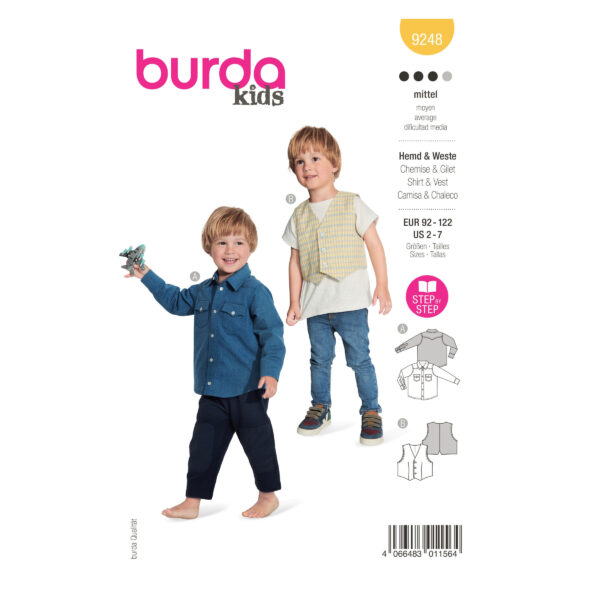 Burda Kids Schnittmuster Nr. 9248 - Hemd und Weste