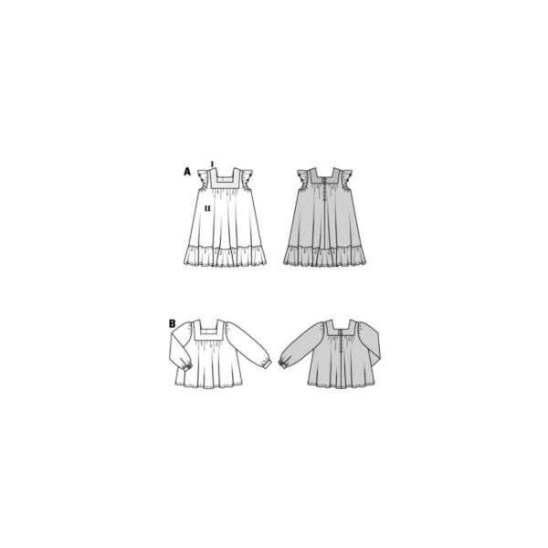 Burda Kids Schnittmuster Nr. 9249 - Kleid und Bluse - eckiger Ausschnitt – Bild 9