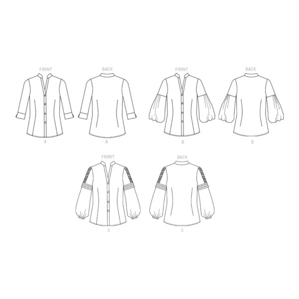 Butterick Schnittmuster - B6816 -  sportliche Bluse mit Stehkragen – Bild 12