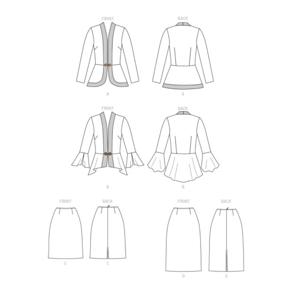 Butterick Schnittmuster - B6821 - Rock und Jacke – Bild 8